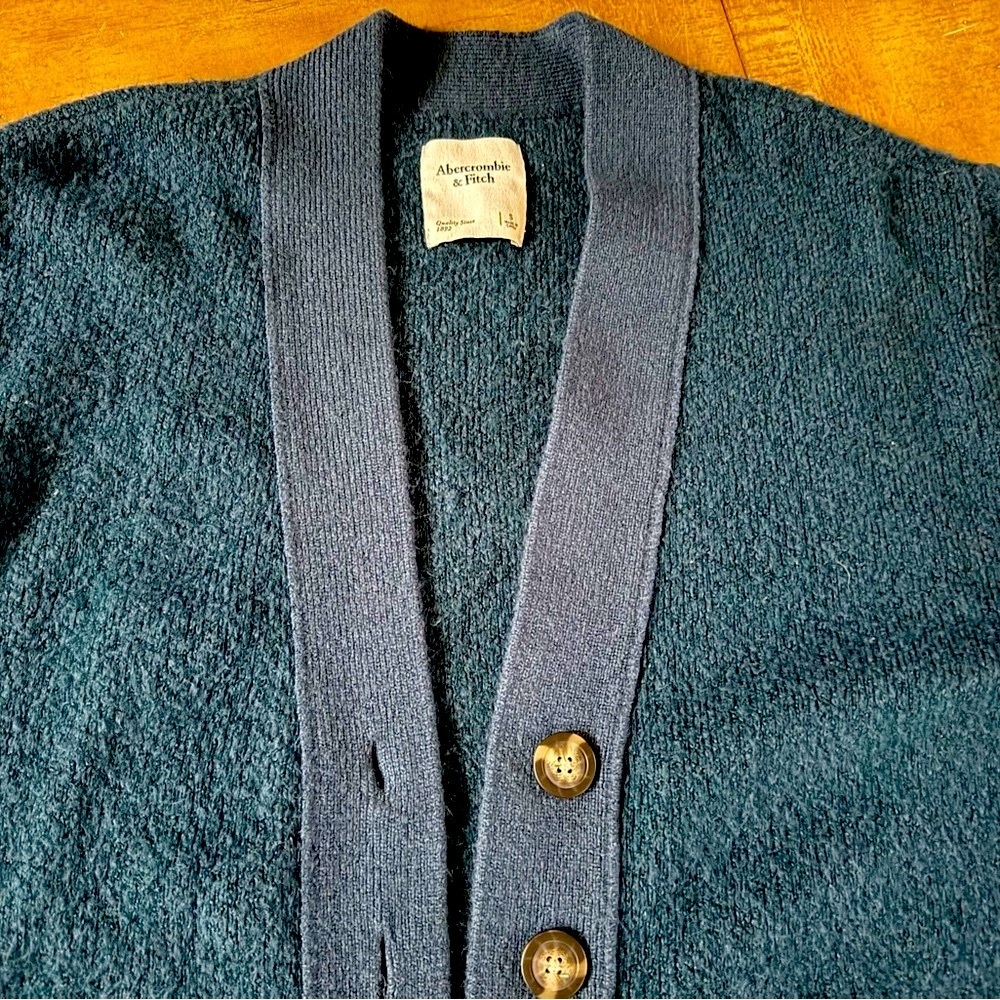 Abercrombie & Fitch Dark Teal Knit Cardigan - Picture 6 of 8